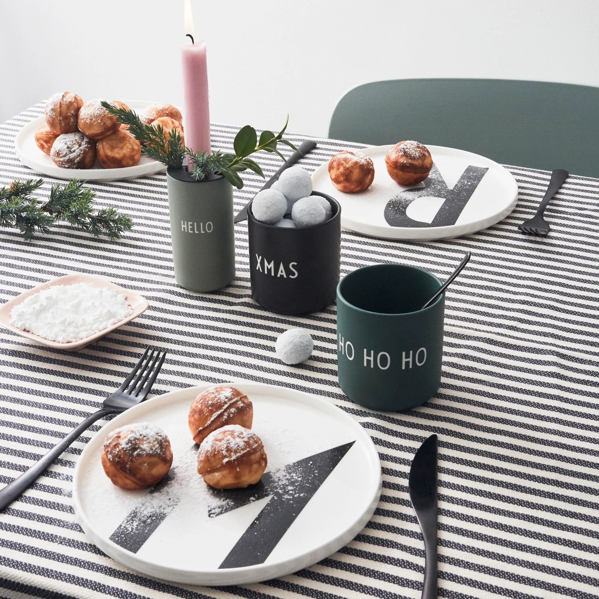 Design Letters suosikkikuppi 25 cl, Ho ho ho-dark green Design Letters