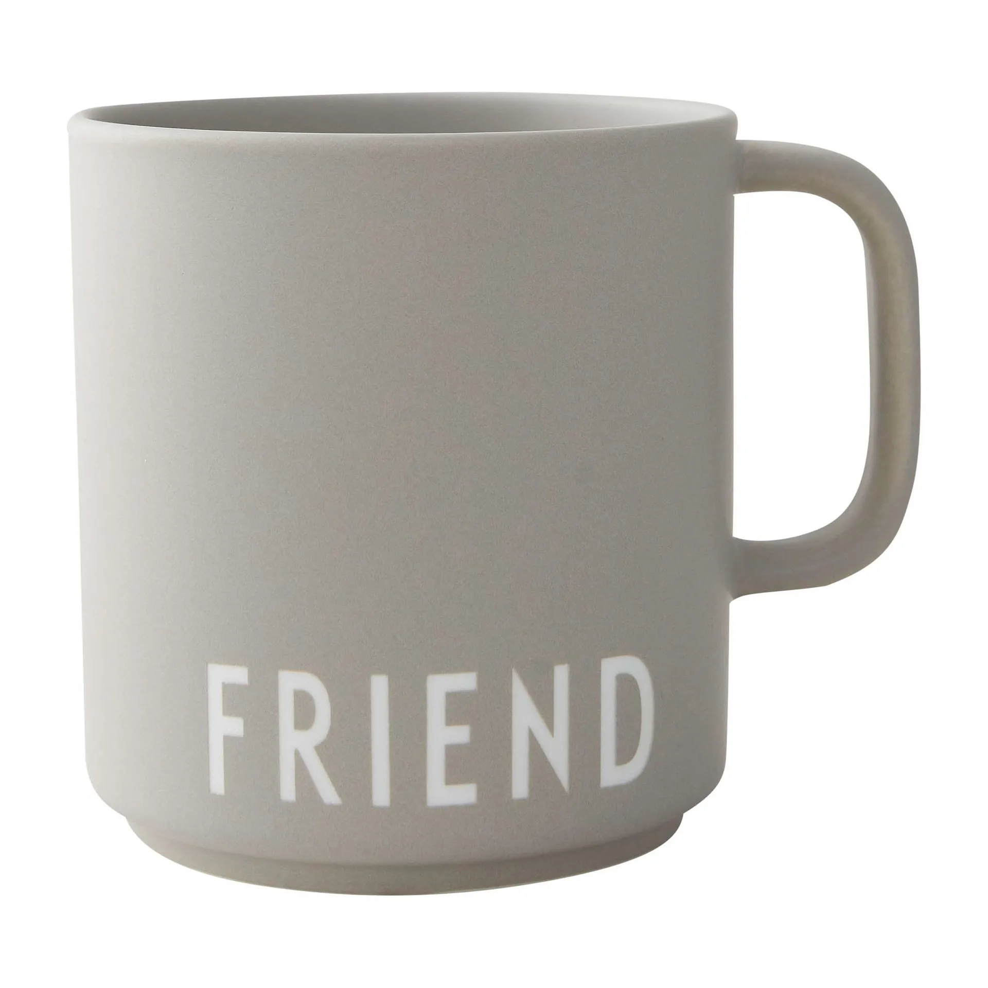 Design Letters -suosikkikuppi kahvalla 25 cl, Friend-grey Design Letters