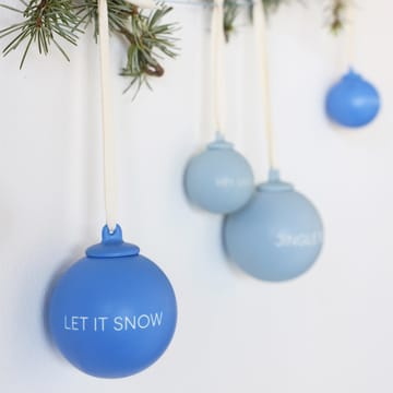 XMAS Stories joulukoriste Ø4 cm 4 osaa - Cobalt blue-light blue - Design Letters