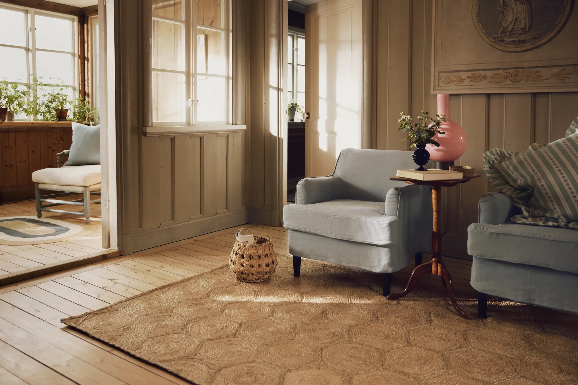 Elin matto, Hunajakennokuvio luonnollinen, 160x230 cm Dixie