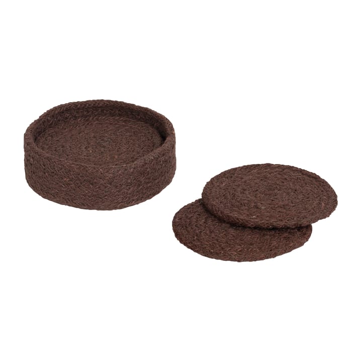 Ella lasinaluset Ø10,5 cm 6-pack - Pure brown - Dixie