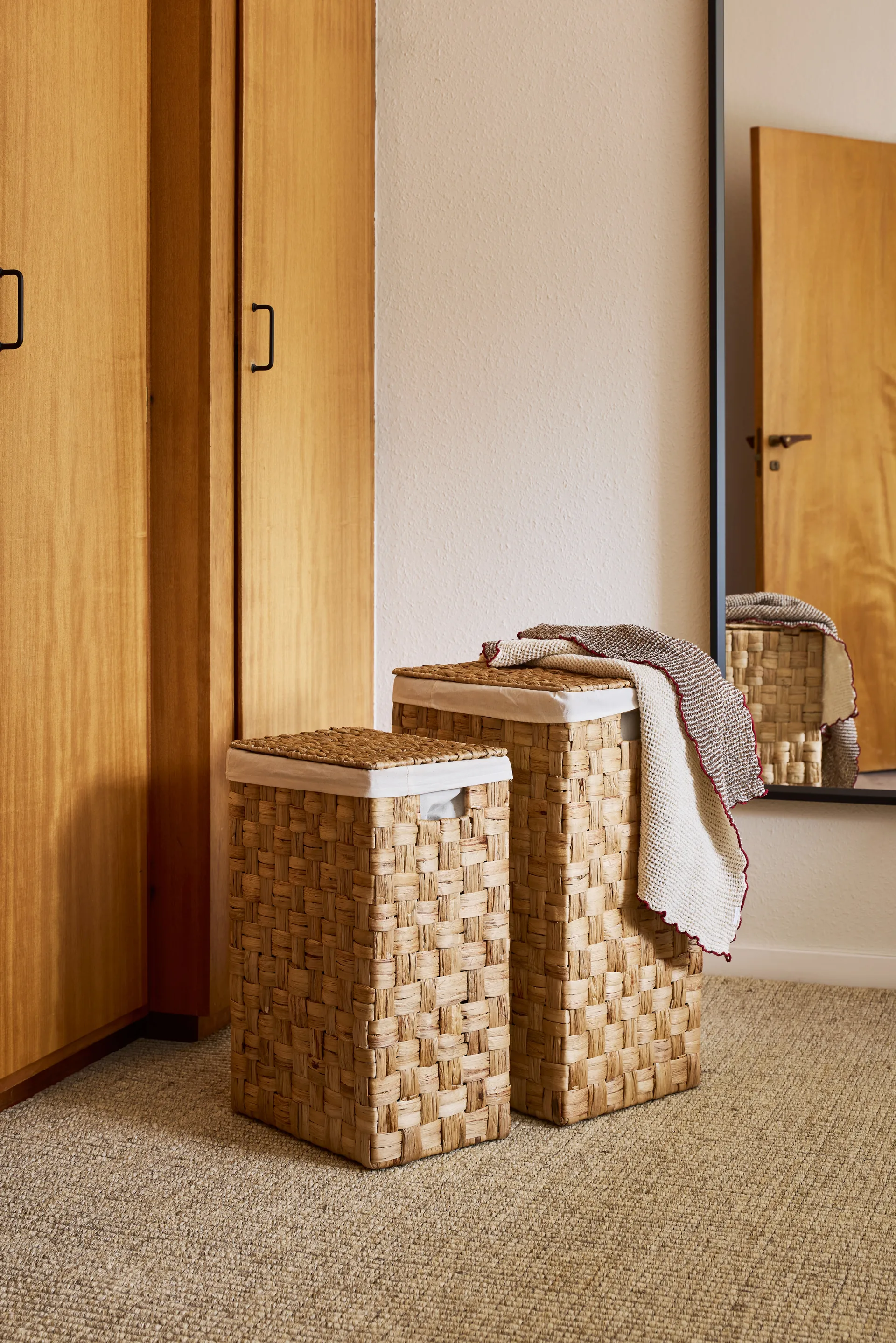 Lily pyykkikori suorakulmainen 2 osaa, Natural Dixie