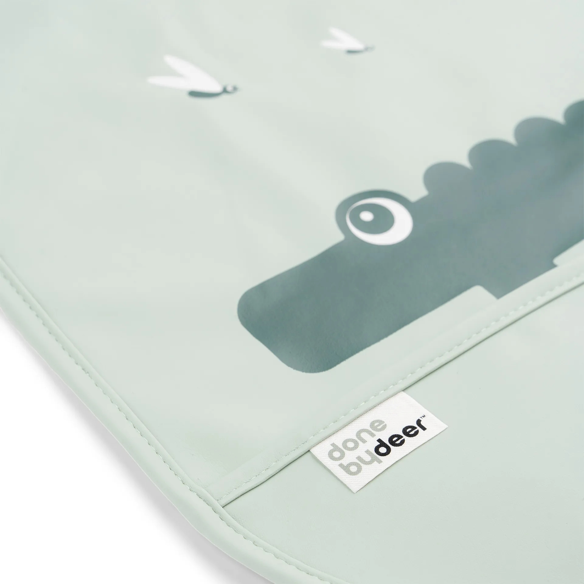 Croco ruokalappu tarrakiinnityksellä 2-pack, Vihreä Done by deer