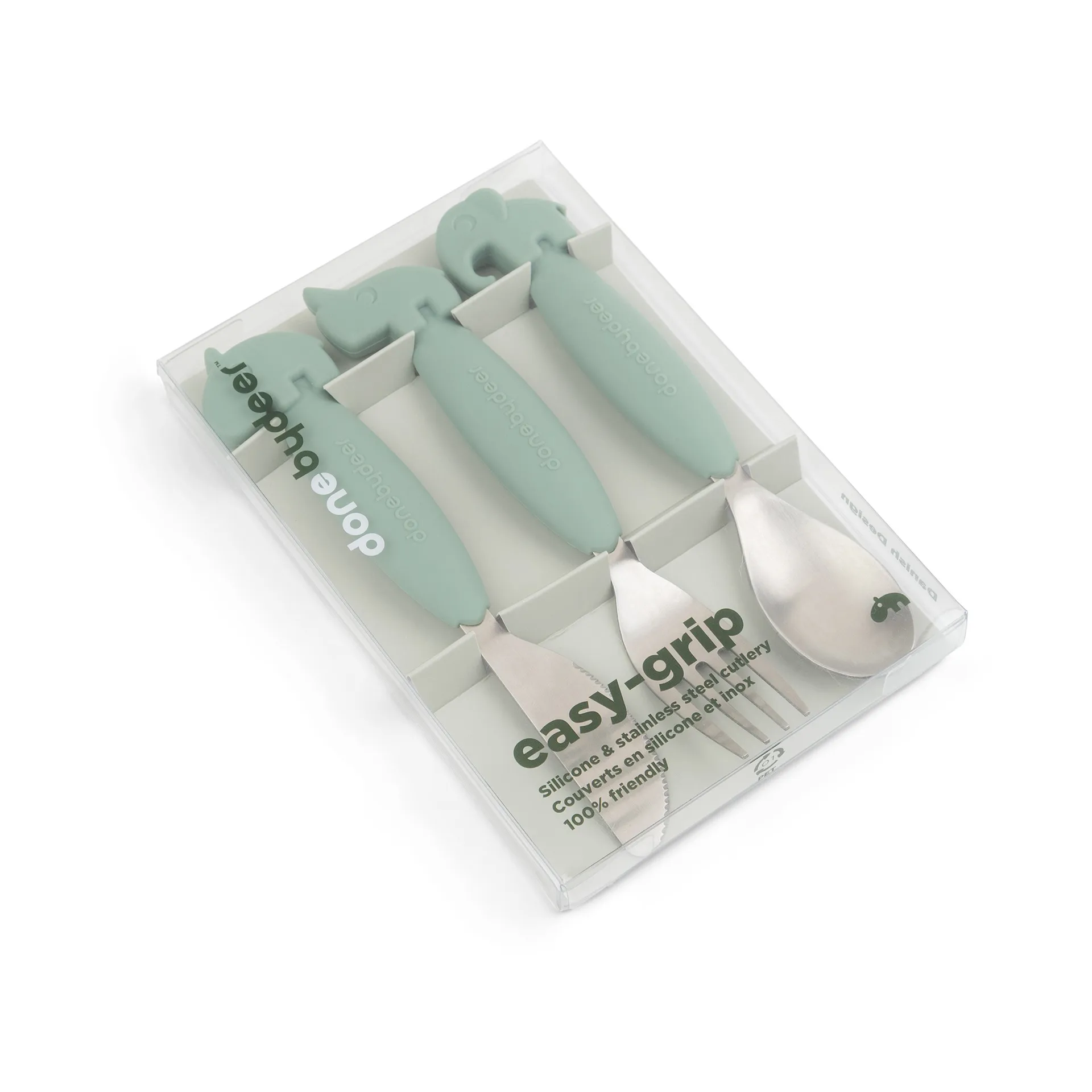 Deer Friends Easy-grip aterinsetti 3 osaa, Vihreä Done by deer