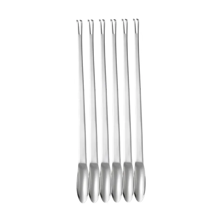 Classic äyriäishaarukka - Ruostumaton teräs, 6-pack, 24,5 cm - Dorre