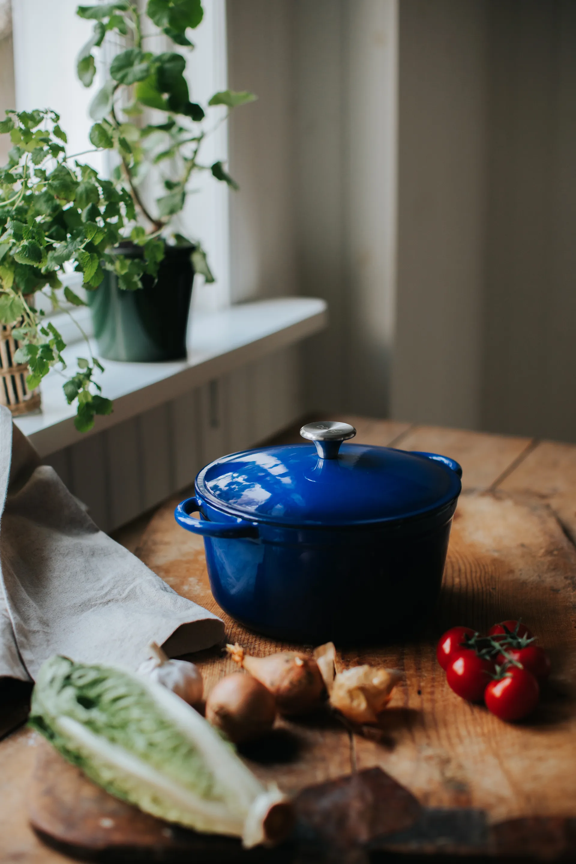 Gretl valurautapata pyöreä nuppi ruostumatonta terästä 4 l, Sininen Dorre