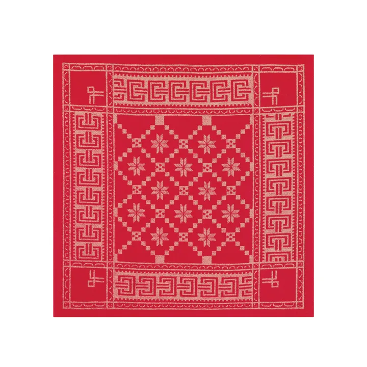 Åttebladrose servetti - 50 x 50 cm - Ekelund Linneväveri