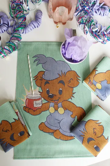 Bamse keittiöpyyhe 35x50 cm - Sinivihreä - Ekelund Linneväveri