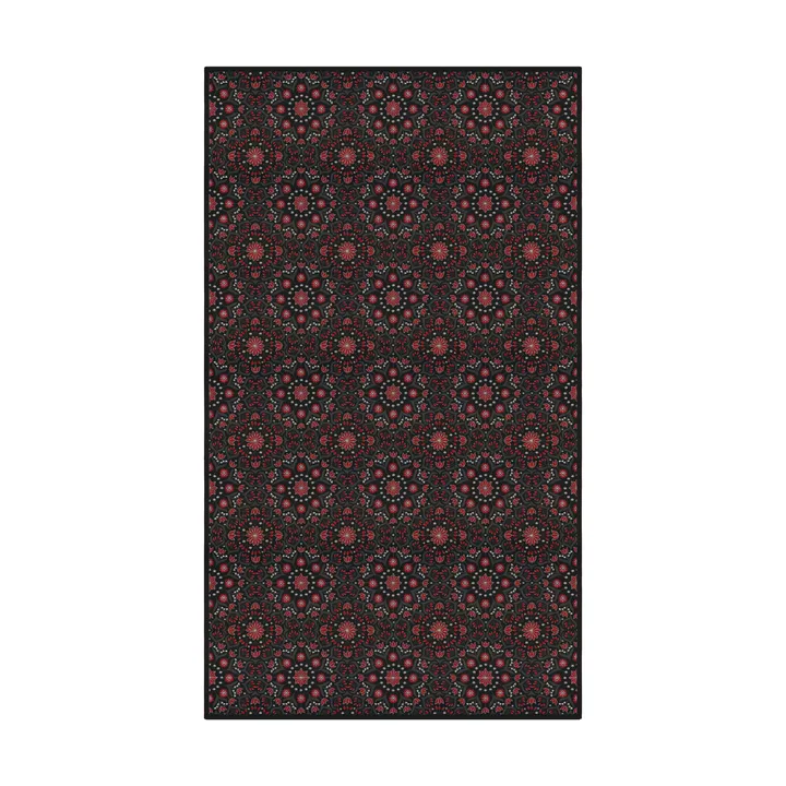 Bettys jul pöytäliina 145x300 cm - Punainen-musta - Ekelund Linneväveri