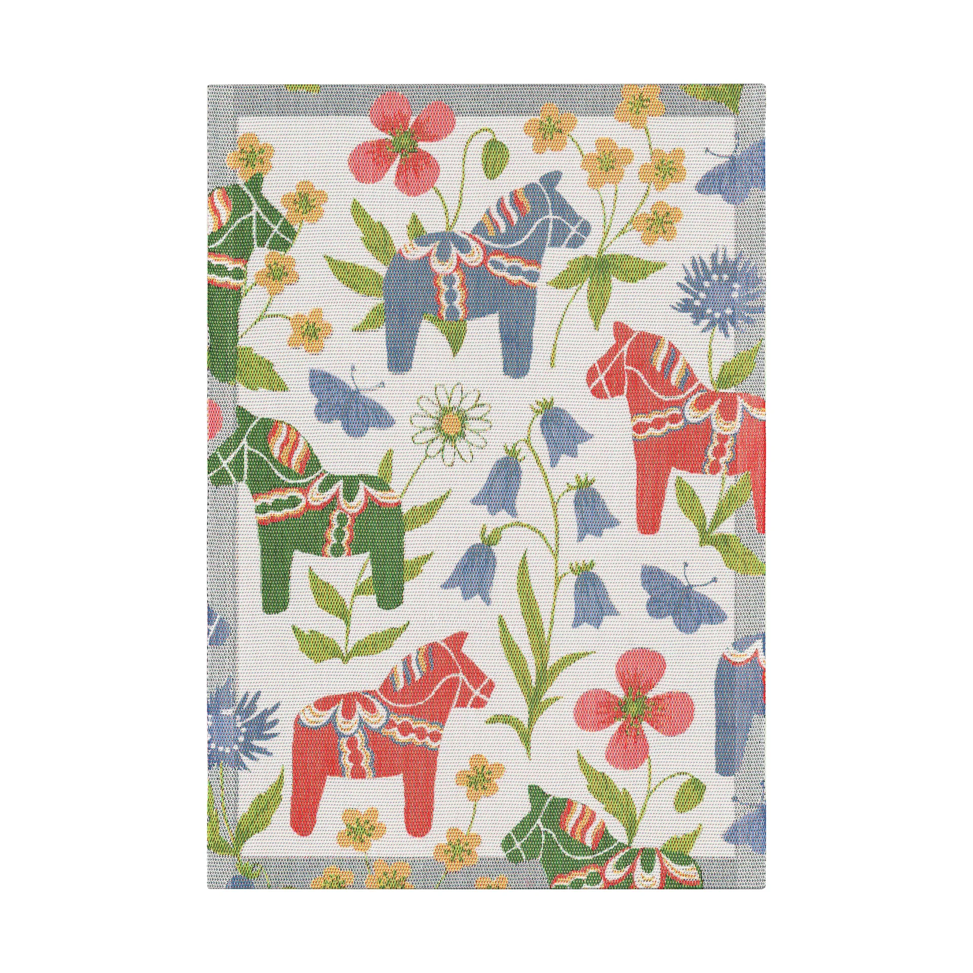 Blomsterhäst keittiöpyyhe 35x50 cm, Monivärinen Ekelund Linneväveri