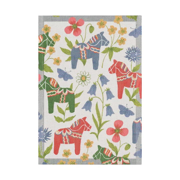 Blomsterhäst keittiöpyyhe 35x50 cm - Monivärinen - Ekelund Linneväveri