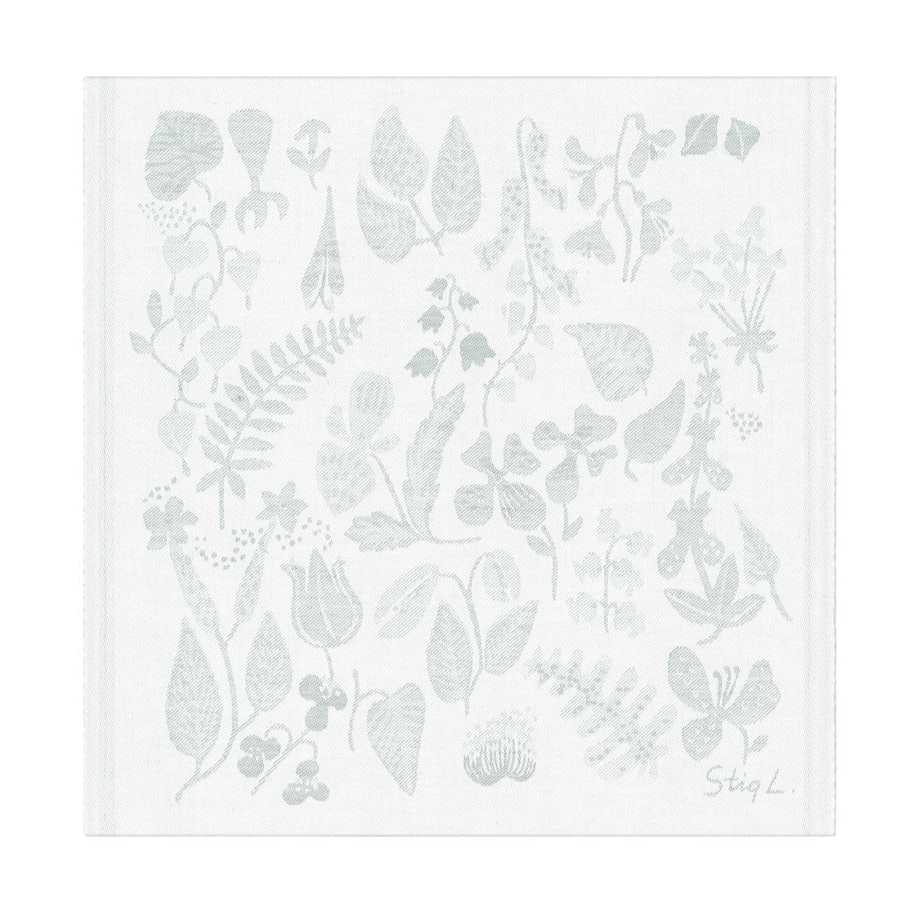 Herbarium lautasliina 35x35 cm, Harmaa Ekelund Linneväveri