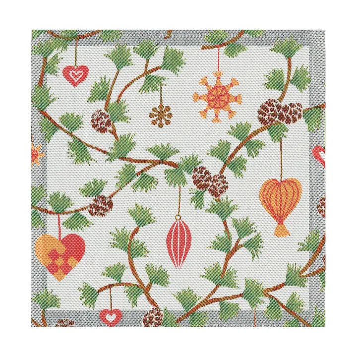 Julefröjd kangaslautasliina 35x35 cm - Monivärinen - Ekelund Linneväveri