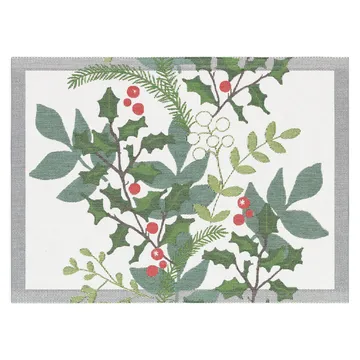 Julia pöytätabletti 35x48 cm - Valkoinen-vihreä - Ekelund Linneväveri