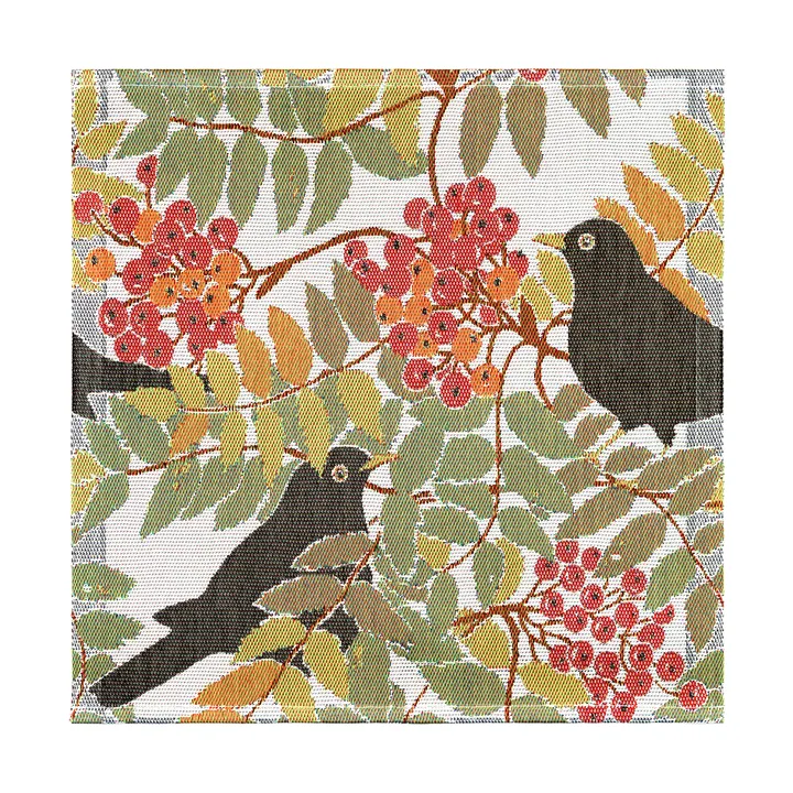 Koltrast kangaslautasliina 35x35 cm - Monivärinen - Ekelund Linneväveri