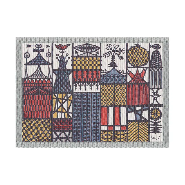 Stadsdel-tabletti 35x48 cm - Monivärinen - Ekelund Linneväveri