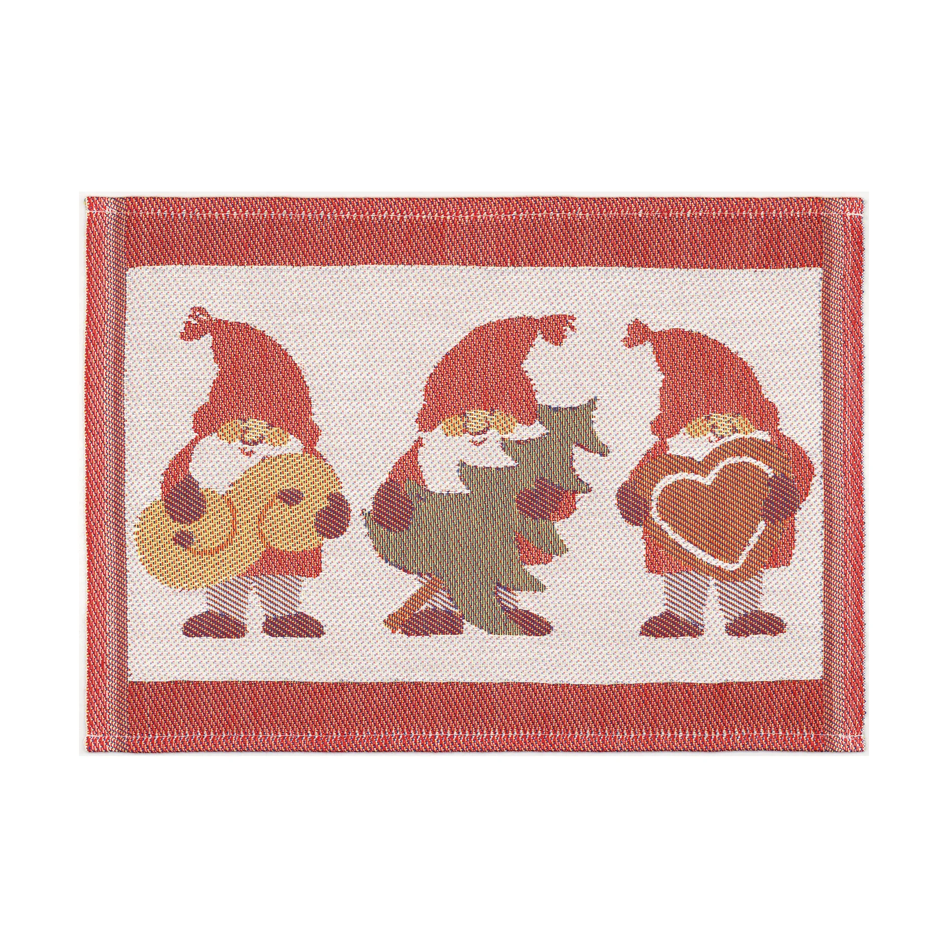 Tomtemys tiskirätti 35x25 cm, Punainen Ekelund Linneväveri