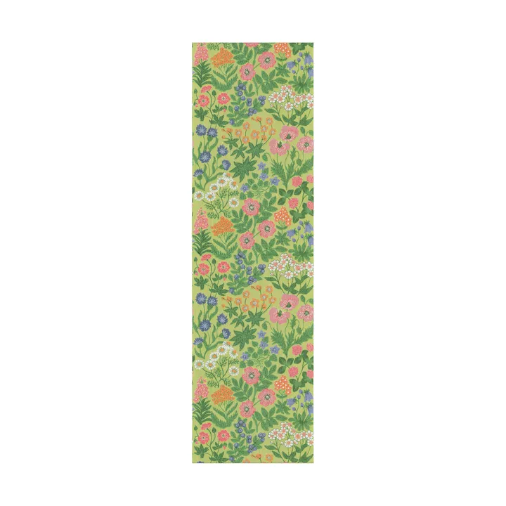 Vildblommor pöytäliina 35x120 cm - Vihreä - Ekelund Linneväveri