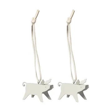 Ernst joulukoriste possu 2-pack - Valkoinen 5 cm - ERNST