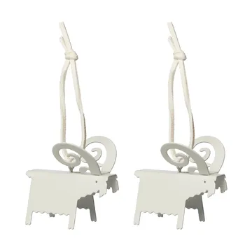 Ernst joulukoriste pukki 2-pack - Valkoinen 5 cm - ERNST