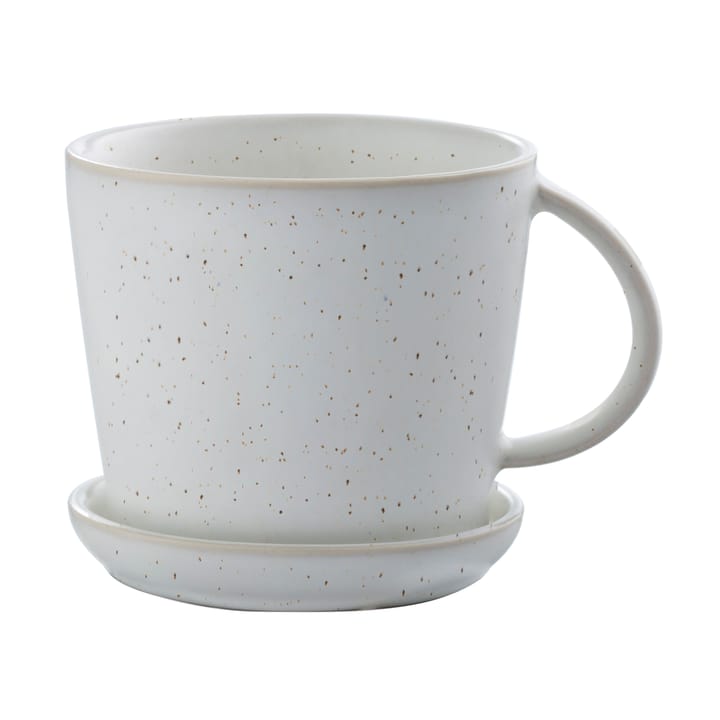 Ernst kuppi aluslautasella 8,5 cm - Valkoinen-pilkullinen - ERNST