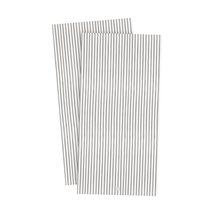 Ernst lautasliina raidallinen 10x20 cm 20-pakkaus - Valko-harmaa raita - ERNST