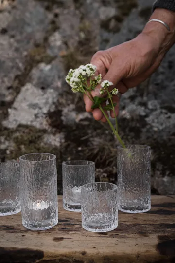 Ernst maljakko/kynttilälyhty kuvioitu - Kirkas, Ø5,3x11,3 cm - ERNST