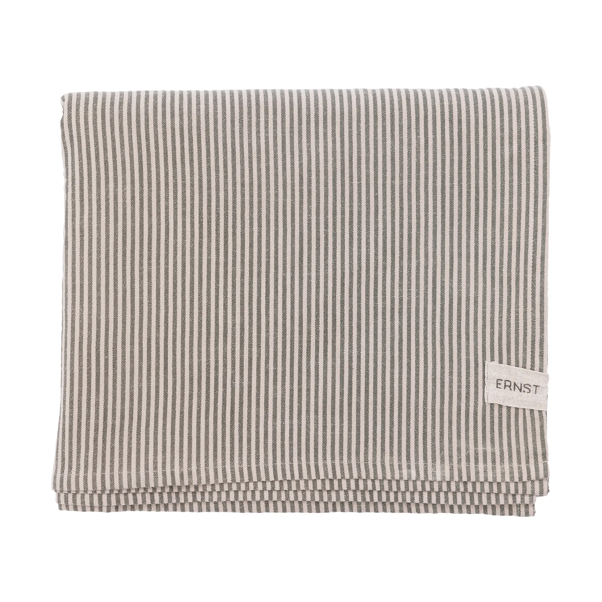 Ernst pöytäliina kapeat raidat 145x300 cm, Vihreä-beige ERNST
