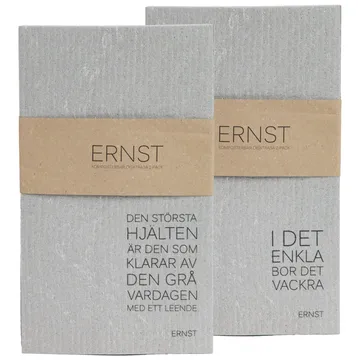 Ernst tiskirätti 2-pakkaus - harmaa - ERNST