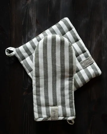 Ernst uunikinnas leveä raita - Salvia-valkoinen - ERNST