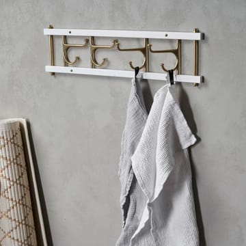 Maxi 4 Dekorativ koukkulista - Valkoinen-messinki - Essem Design