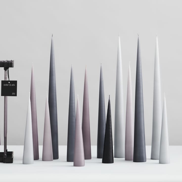 ester & erik -kartiokynttilä 37 cm, 2-pakkaus matta, Dark slate 74 ester & erik