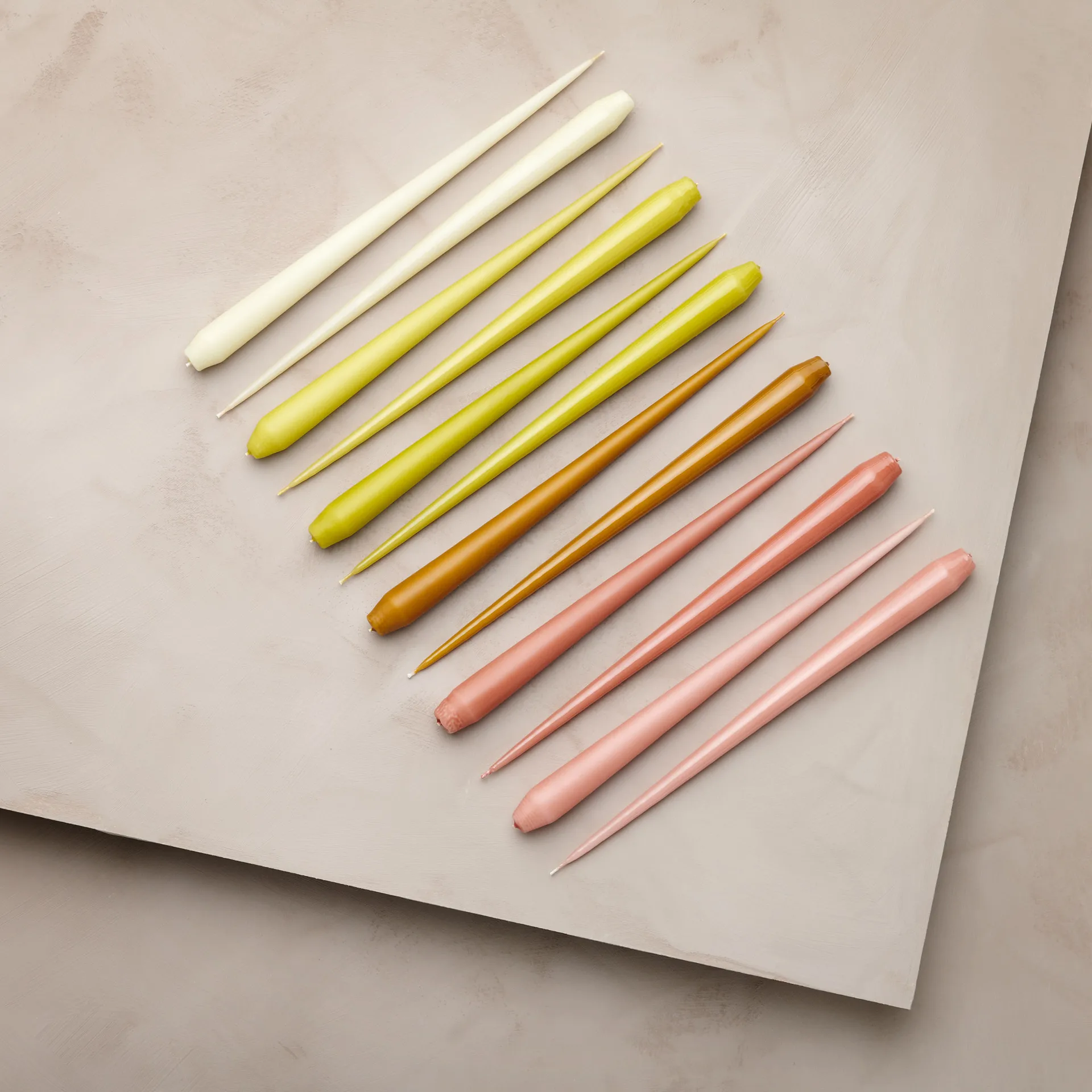 ester & erik -kynttilä, 4-pakkaus lakattu, rosy caramel, 32 cm ester & erik