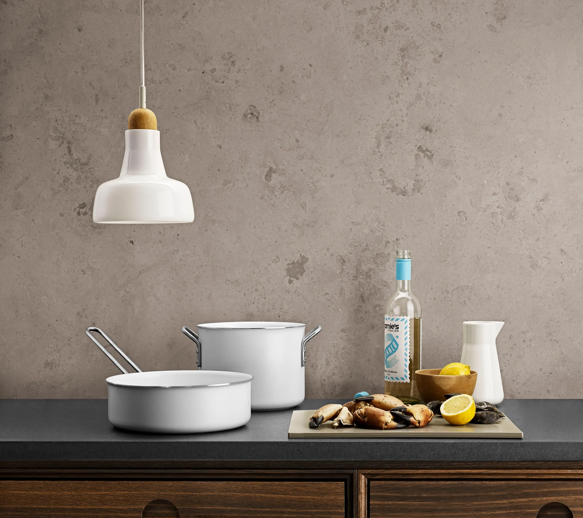 Eva Trio White Line Slip-Let keraaminen kattila, 7 L Eva Solo