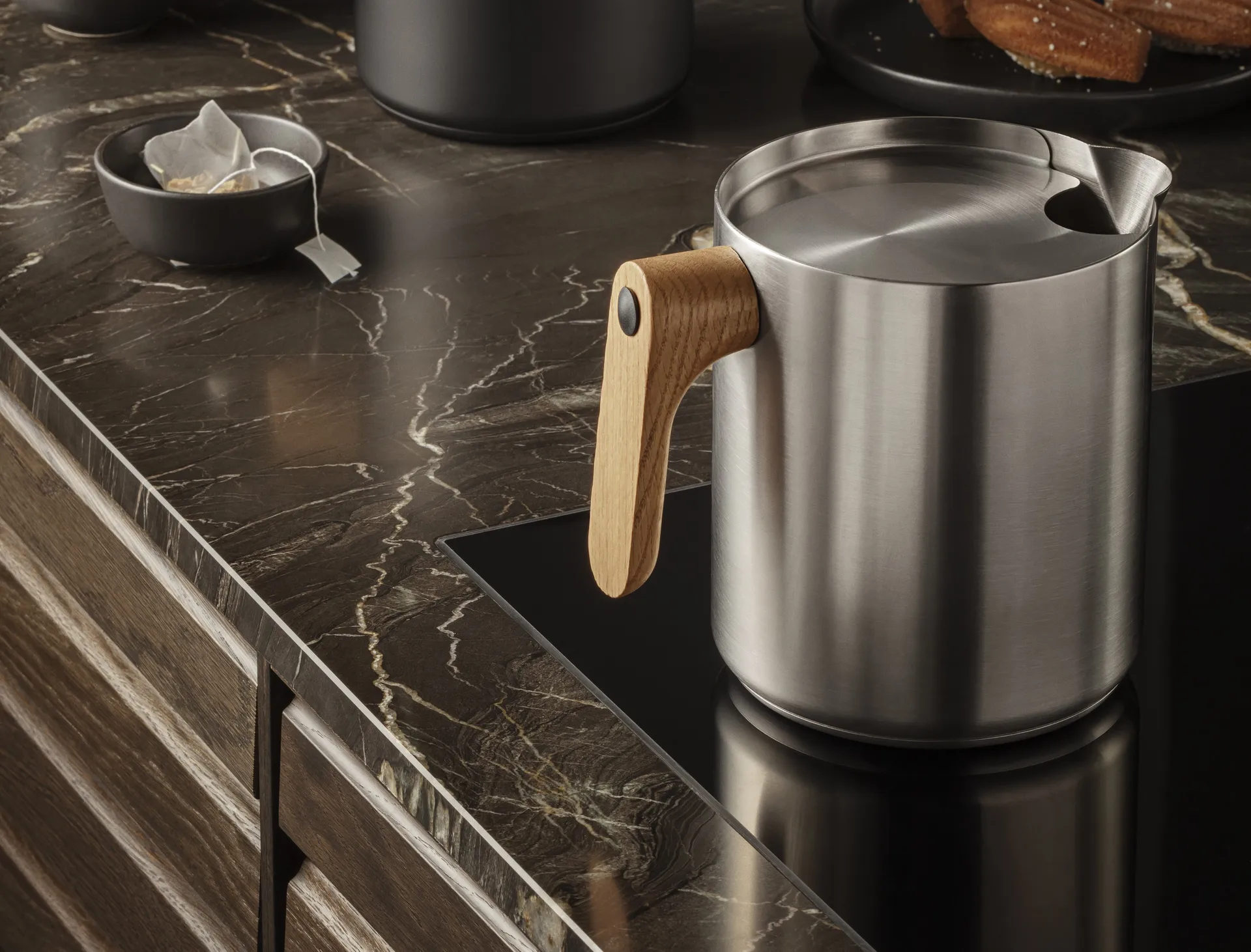 Nordic kitchen -induktiokannu 1 L, Harjattu teräs Eva Solo