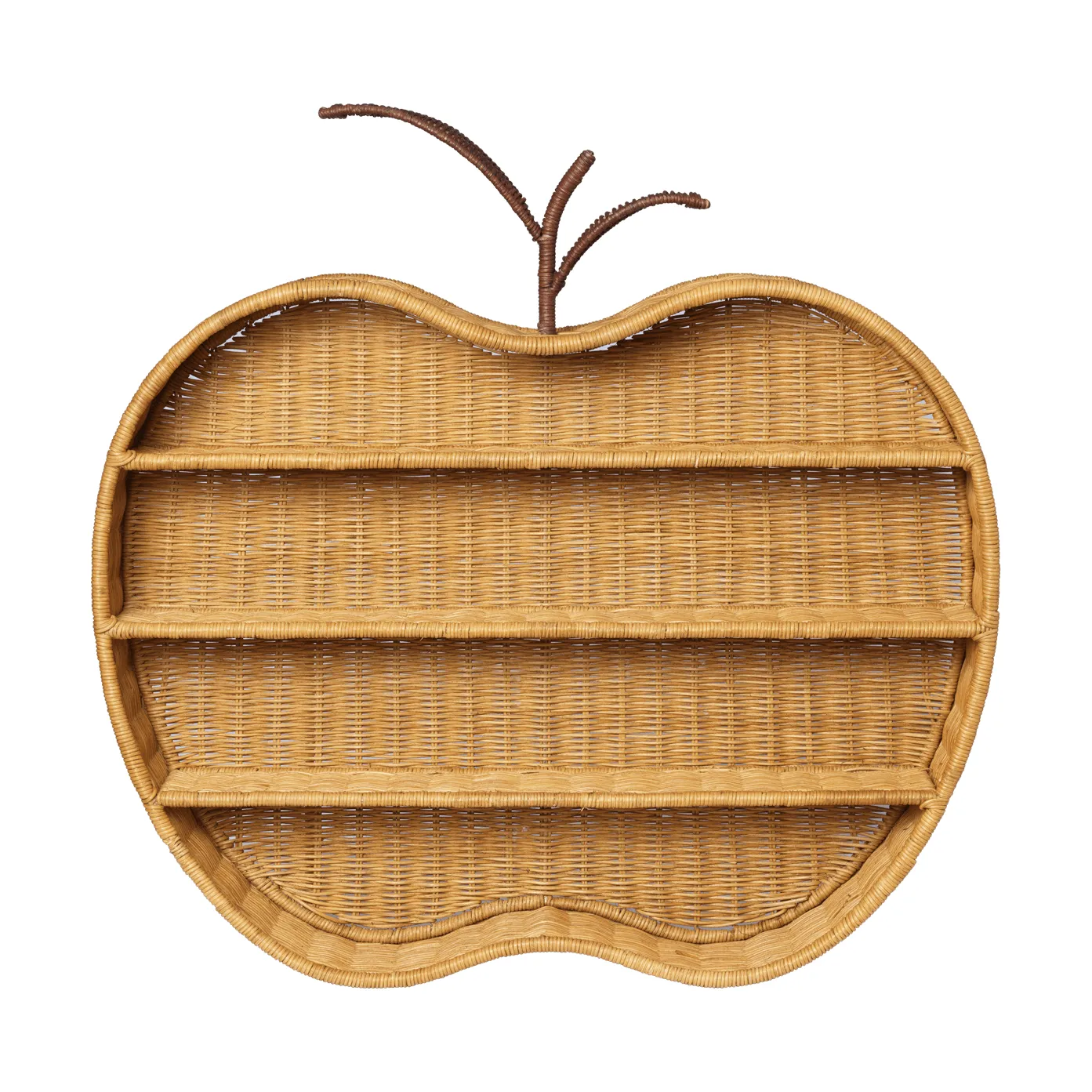 Apple punottu seinähylly, Natural, 70x12,5x68 cm Ferm Living