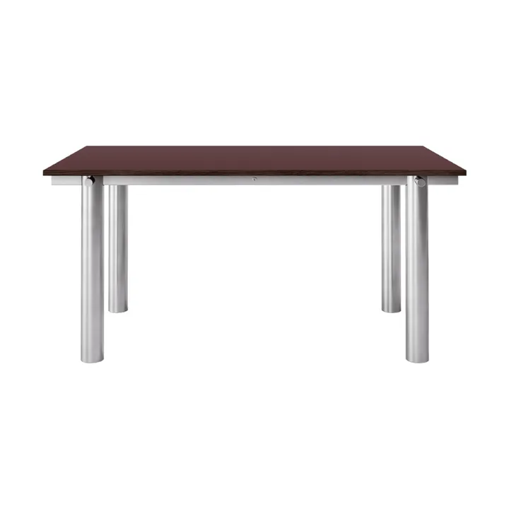 Atura ruokapöytä - Brushed stainless steel-burgundy, 90x160 cm - Ferm Living