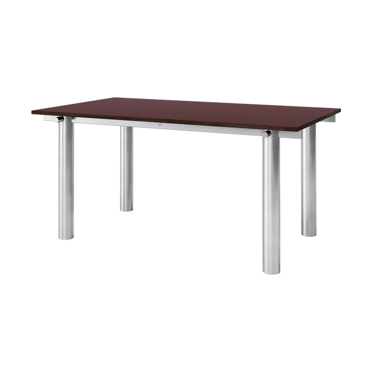 Atura ruokapöytä, Brushed stainless steel-burgundy, 90x160 cm Ferm Living