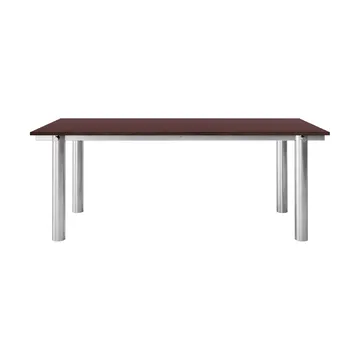 Atura ruokapöytä - Brushed stainless steel-burgundy, 90x200 cm - Ferm Living