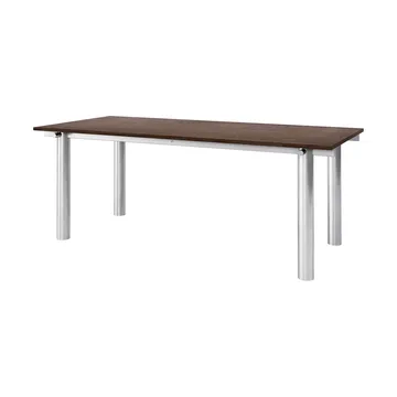 Atura ruokapöytä - Brushed stainless steel-dark stained oak, 90x200 cm - Ferm Living