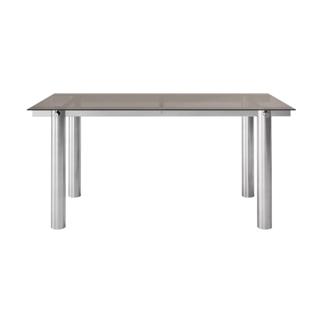 Atura ruokapöytä, Brushed stainless steel-dark tinted glass, 90x160 cm Ferm Living