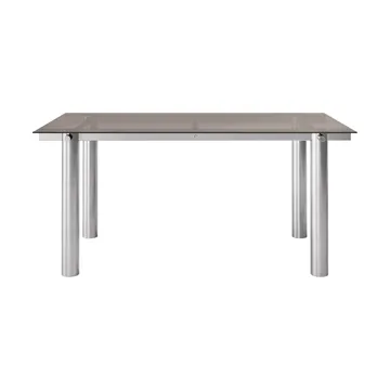 Atura ruokapöytä - Brushed stainless steel-dark tinted glass, 90x160 cm - Ferm Living