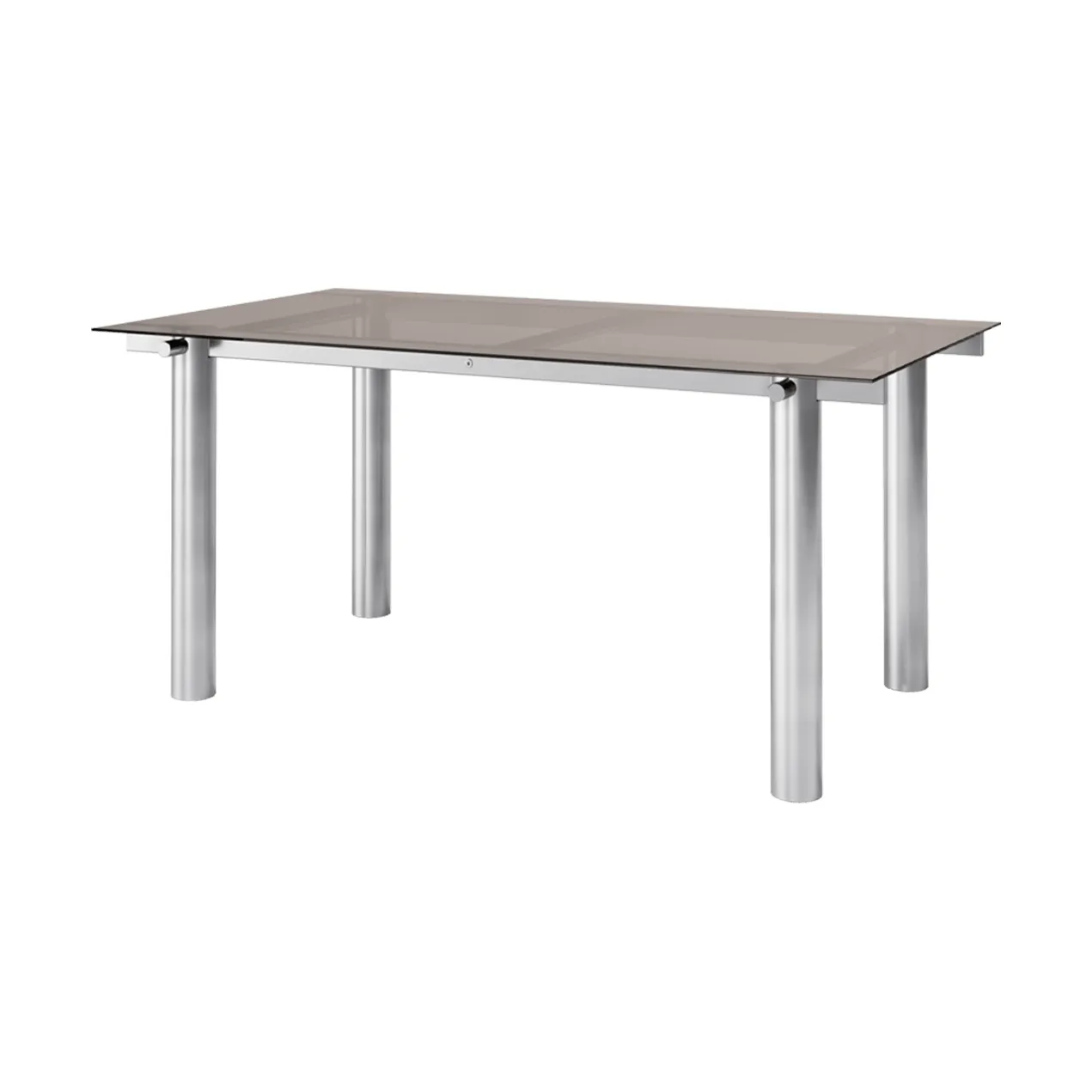 Atura ruokapöytä, Brushed stainless steel-dark tinted glass, 90x160 cm Ferm Living
