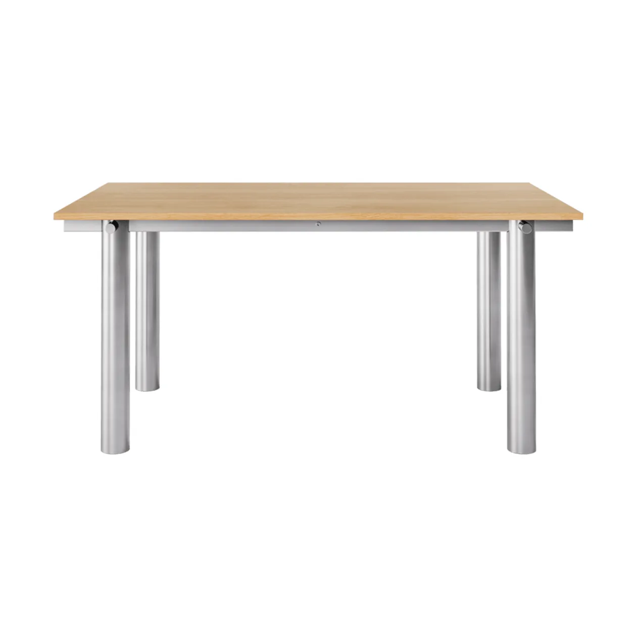Atura ruokapöytä, Brushed stainless steel-natural oak, 90x160 cm Ferm Living