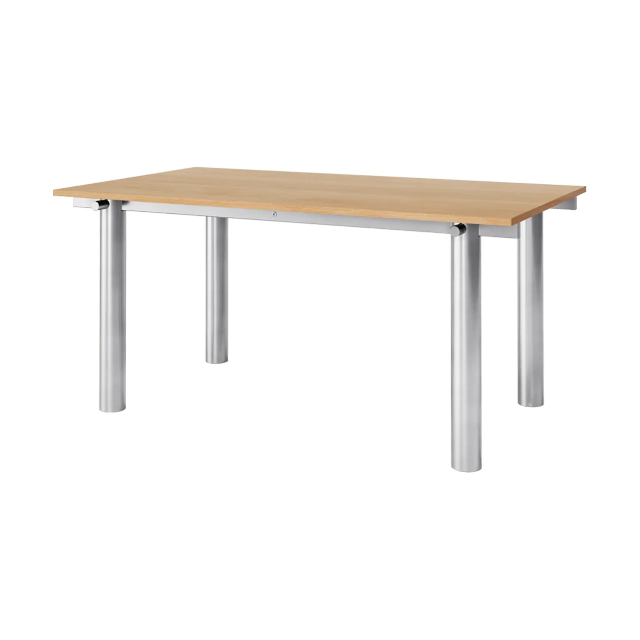 Atura ruokapöytä, Brushed stainless steel-natural oak, 90x160 cm Ferm Living