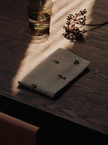 Baies puuvillainen servetti 40x40 cm 4-pack - Natural-dark chocolate - Ferm Living