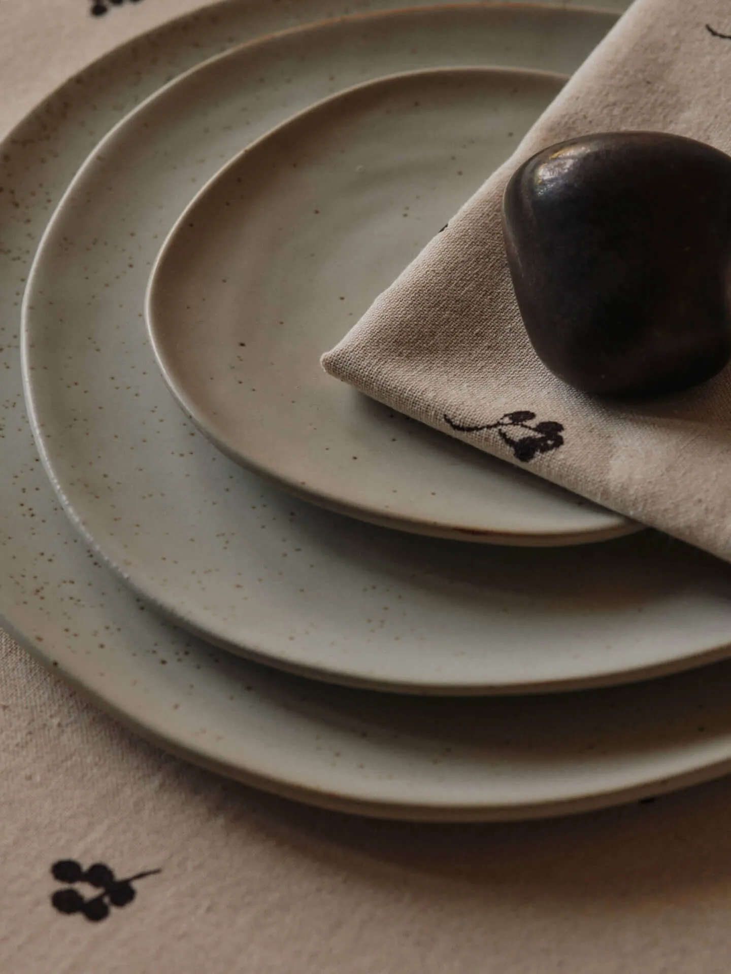 Baies puuvillainen servetti 40x40 cm 4-pack, Natural-dark chocolate Ferm Living