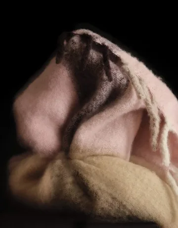 Blur mohair viltti - Butter-pale rose, 130x170 cm - Ferm Living