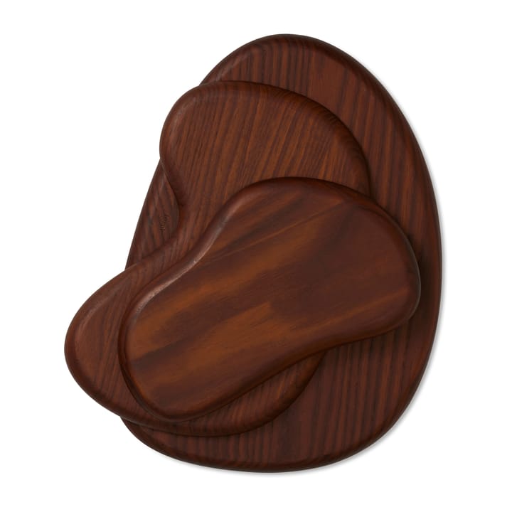 Cairn leikkuulauta 3 osaa - Dark Brown - Ferm Living