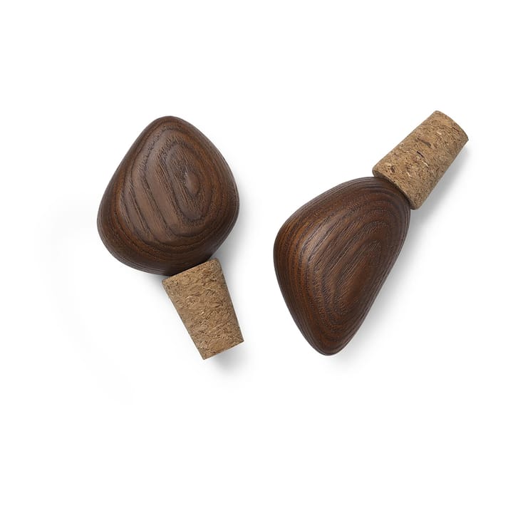 Cairn viinipullonavaaja 2 kpl - dark brown - Ferm Living